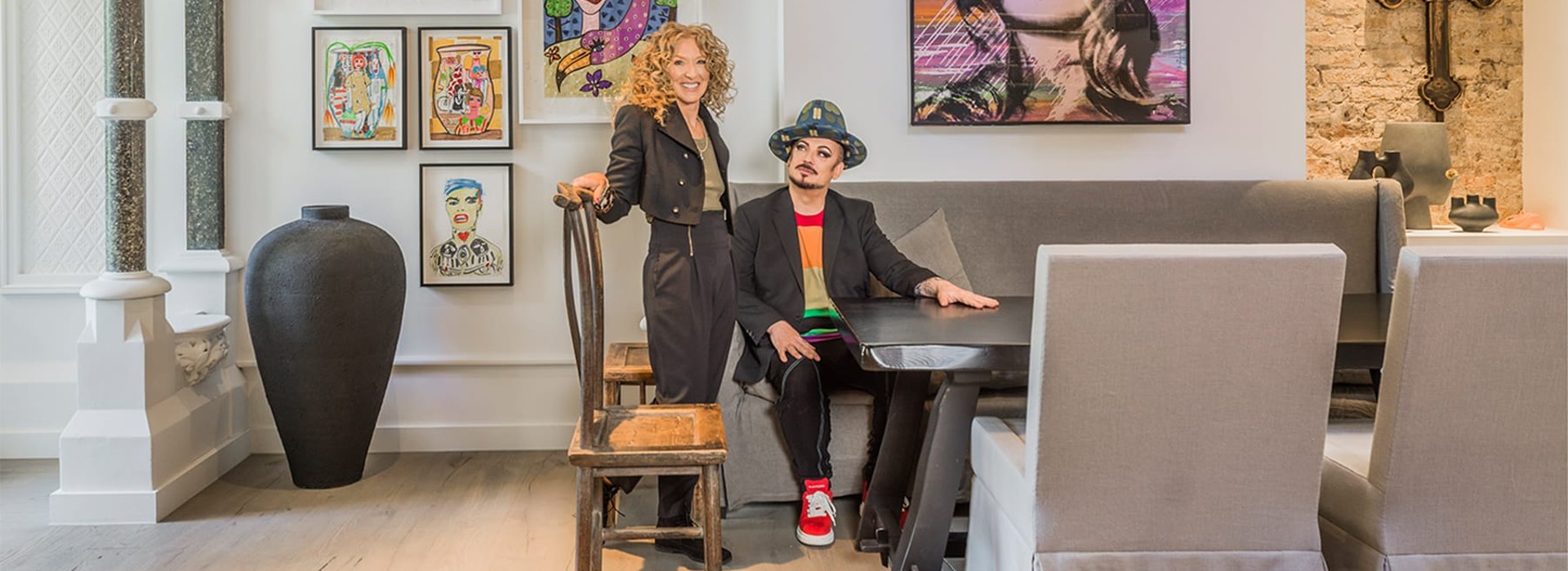 Boy George's London Home by Kelly Hoppen - Modern Neutrals and Striking Artwork ft