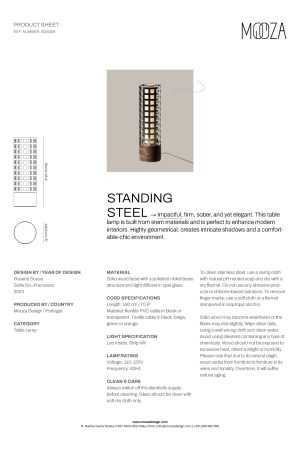 Capa Standing Steel Table Lamp PS